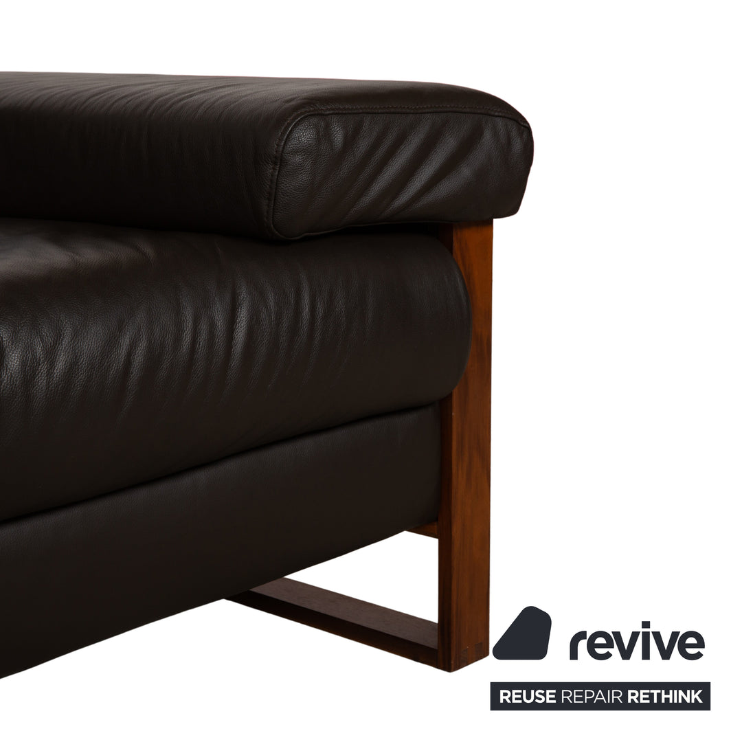 Willi Schillig Finn Leder Dreisitzer elektrische u. manuelle Funktion Dunkelbraun Sofa Couch