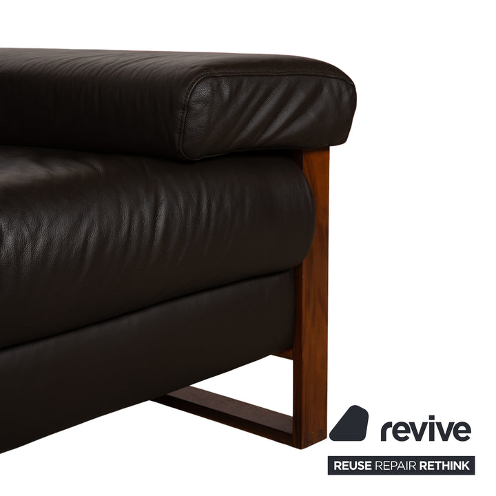Willi Schillig Finn Leder Dreisitzer elektrische u. manuelle Funktion Dunkelbraun Sofa Couch