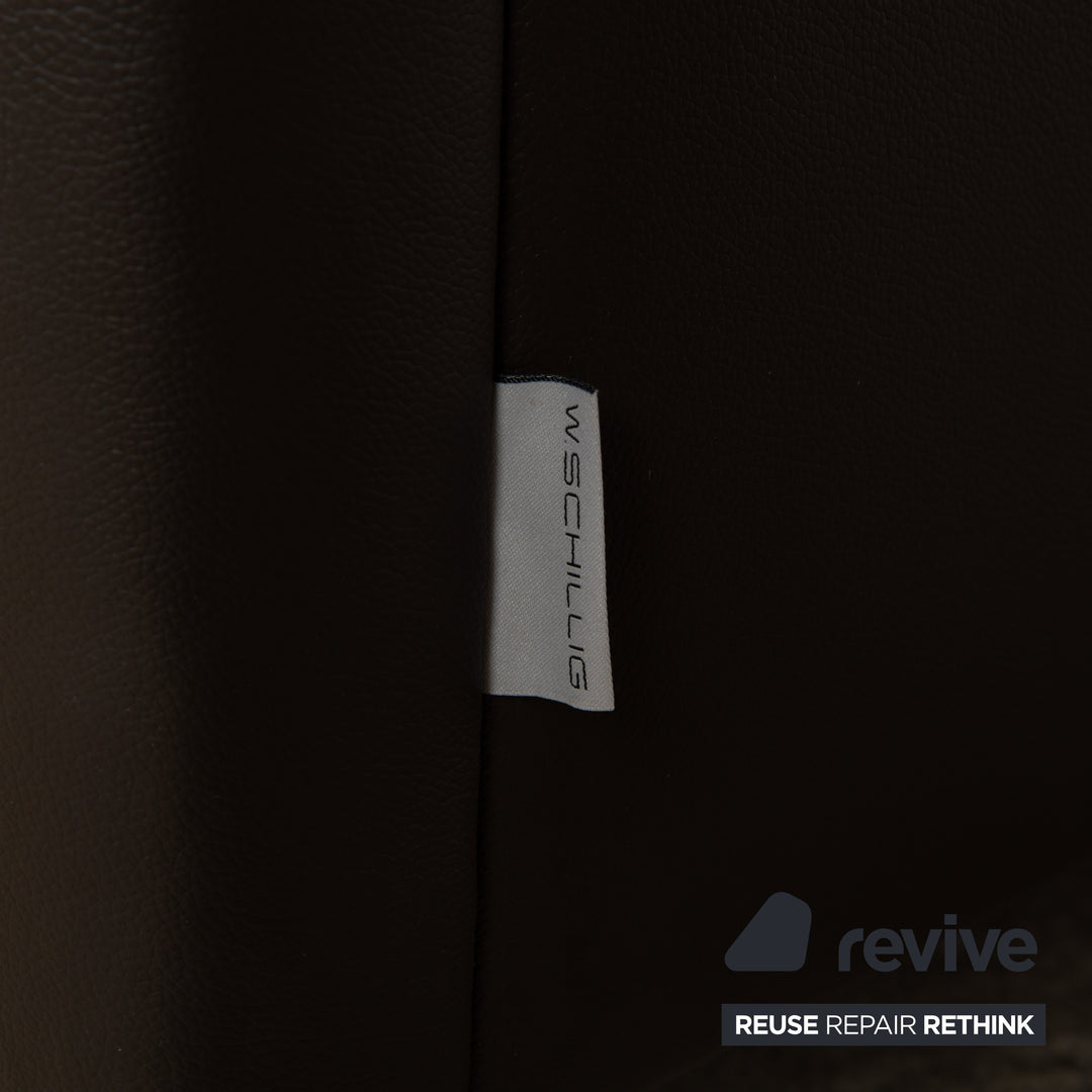 Willi Schillig Finn Leder Dreisitzer elektrische u. manuelle Funktion Dunkelbraun Sofa Couch