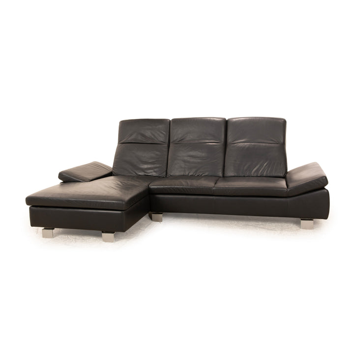 Willi Schillig For You Leder Ecksofa Schwarz Recamiere Links Sofa Couch manuelle Funktion