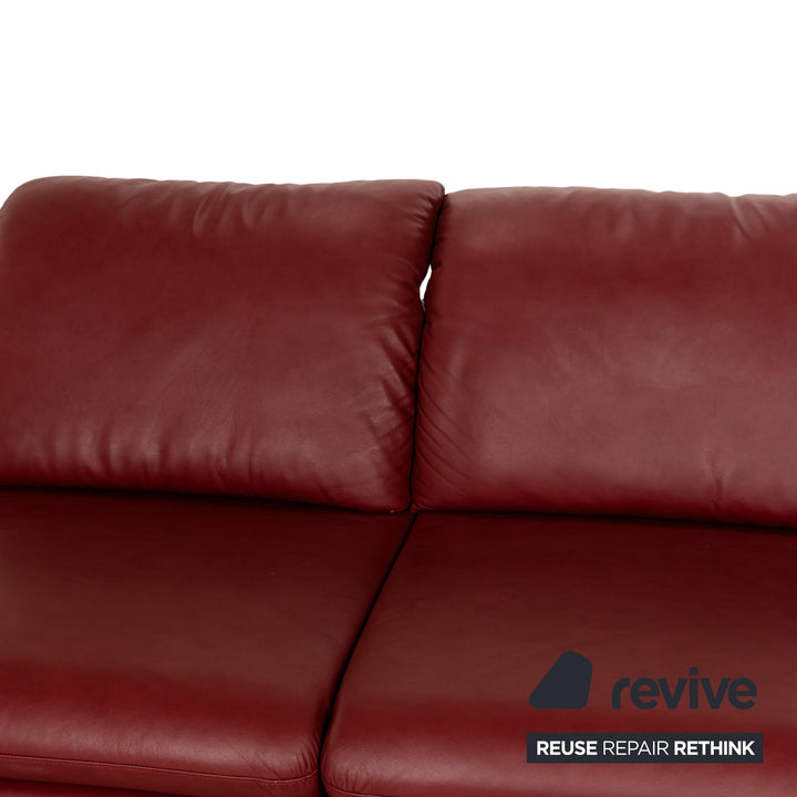 Willi Schillig Jazz Leder Ecksofa Rot manuelle Funktion Recamiere Rechts Sofa Couch