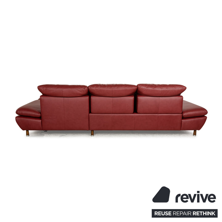 Willi Schillig Jazz Leder Ecksofa Rot manuelle Funktion Recamiere Rechts Sofa Couch