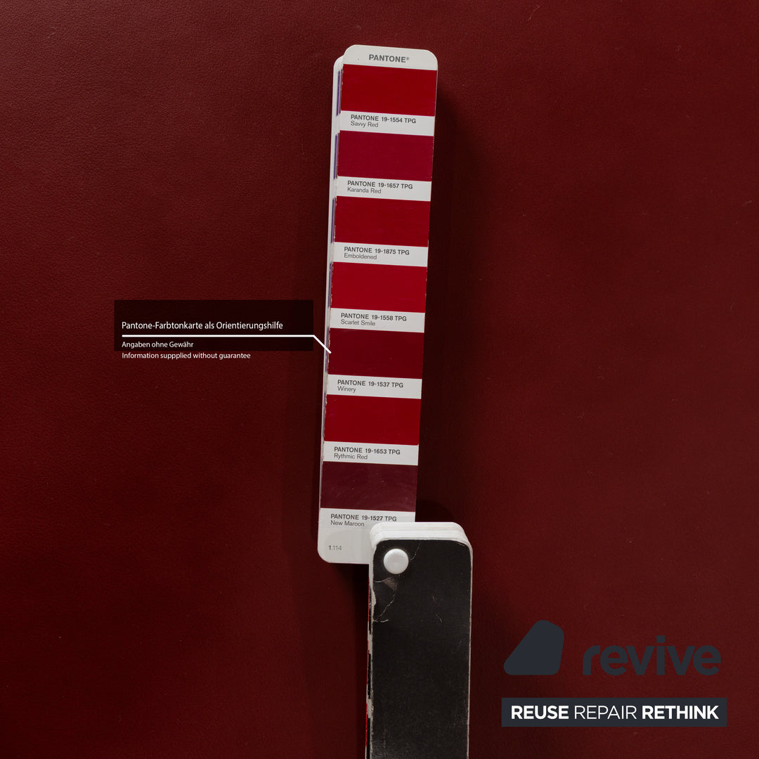 Willi Schillig Jazz Leather Corner Sofa Red Manual Function Recamiere Right Sofa Couch