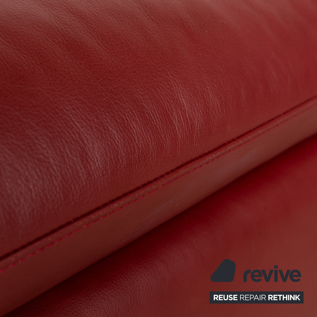 Willi Schillig Jazz Leder Ecksofa Rot manuelle Funktion Recamiere Rechts Sofa Couch