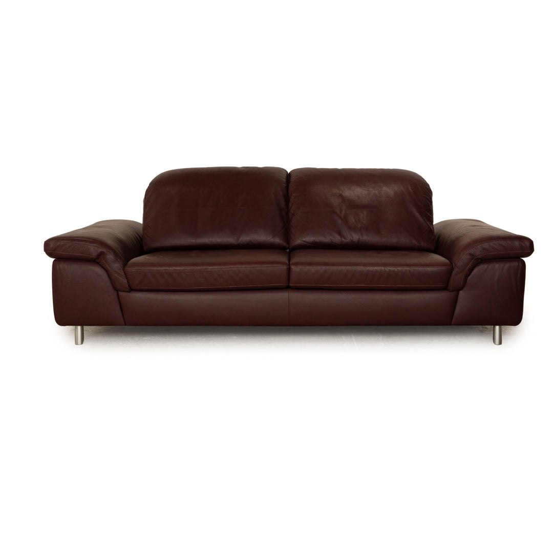 Willi Schillig Joyzze Plus Leder Zweisitzer Lila Aubergine manuelle Funktion Sofa Couch