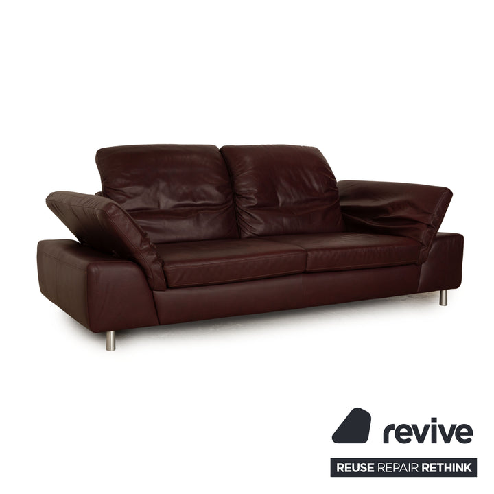 Willi Schillig Joyzze Plus Leder Zweisitzer Lila Aubergine manuelle Funktion Sofa Couch