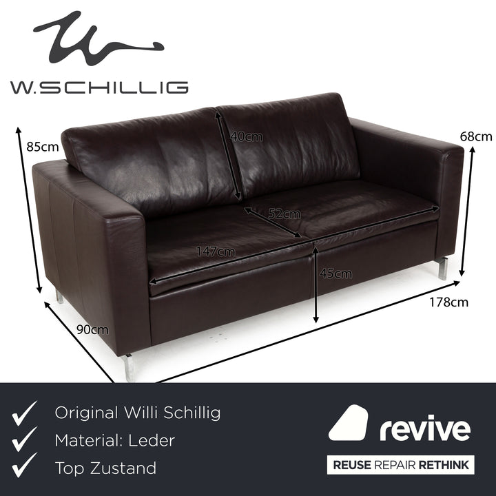 Willi Schillig Leder Dreisitzer Braun Sofa Couch