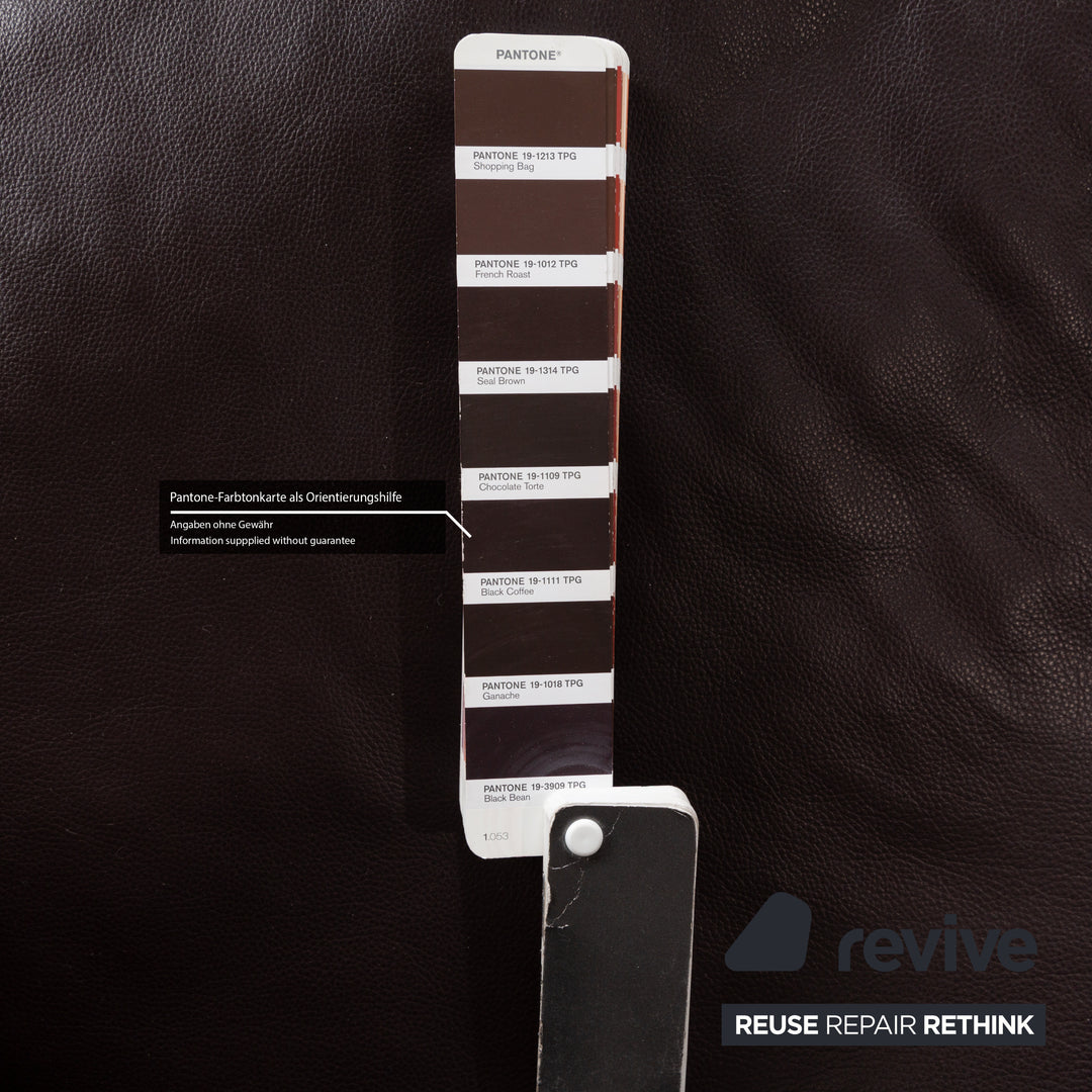 Willi Schillig Leather Three-Seater Brown Sofa Couch