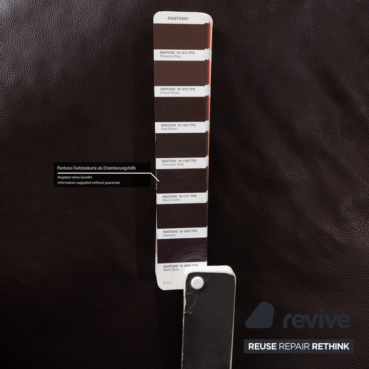 Willi Schillig Leather Three-Seater Brown Sofa Couch