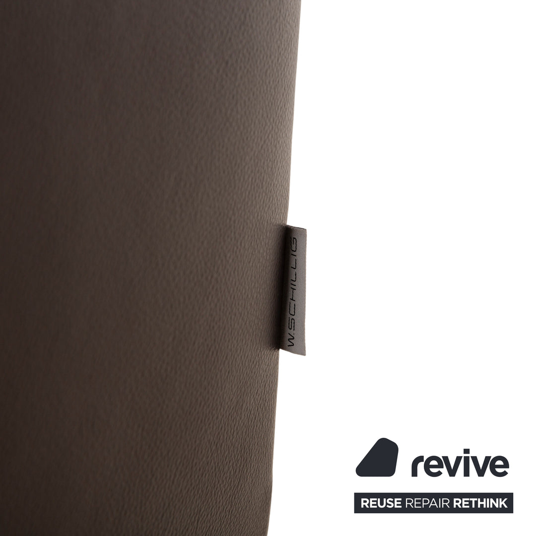 Willi Schillig Leather Three-Seater Brown Sofa Couch