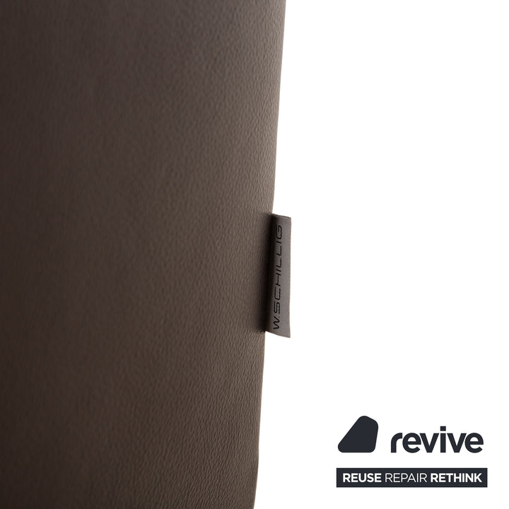 Willi Schillig Leather Three-Seater Brown Sofa Couch