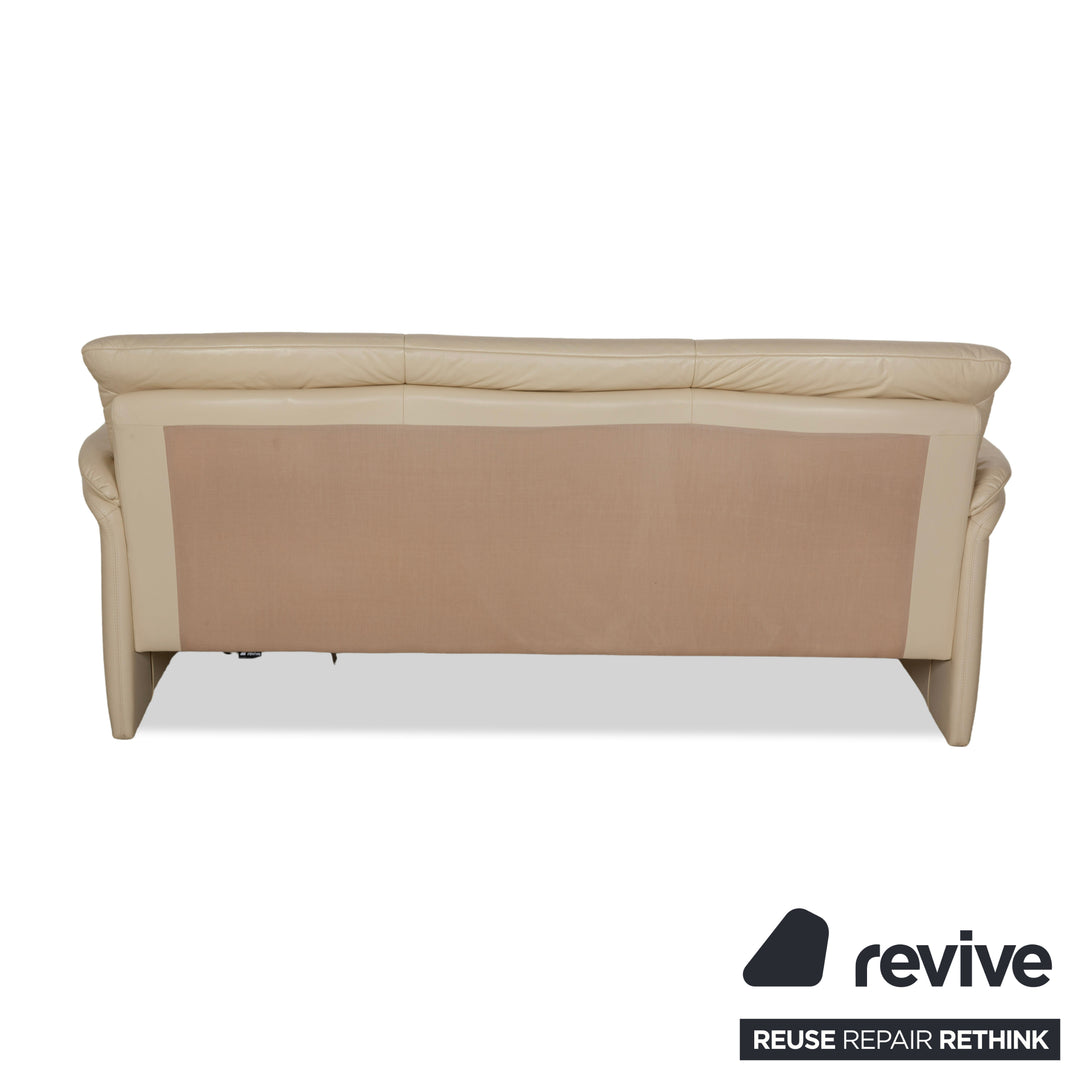 Willi Schillig leather three-seater cream sofa couch