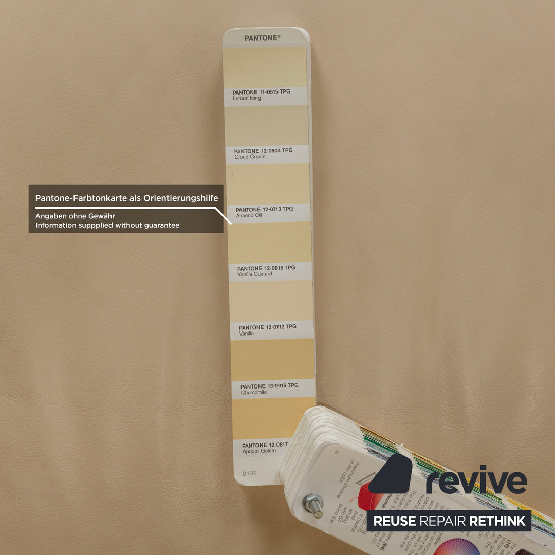 Willi Schillig leather three-seater cream sofa couch