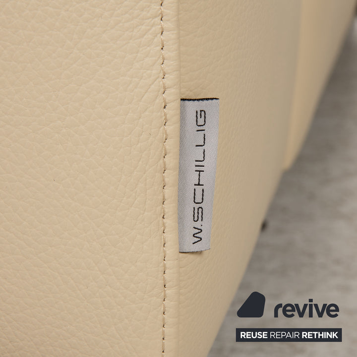 Willi Schillig leather three seater cream sofa couch function