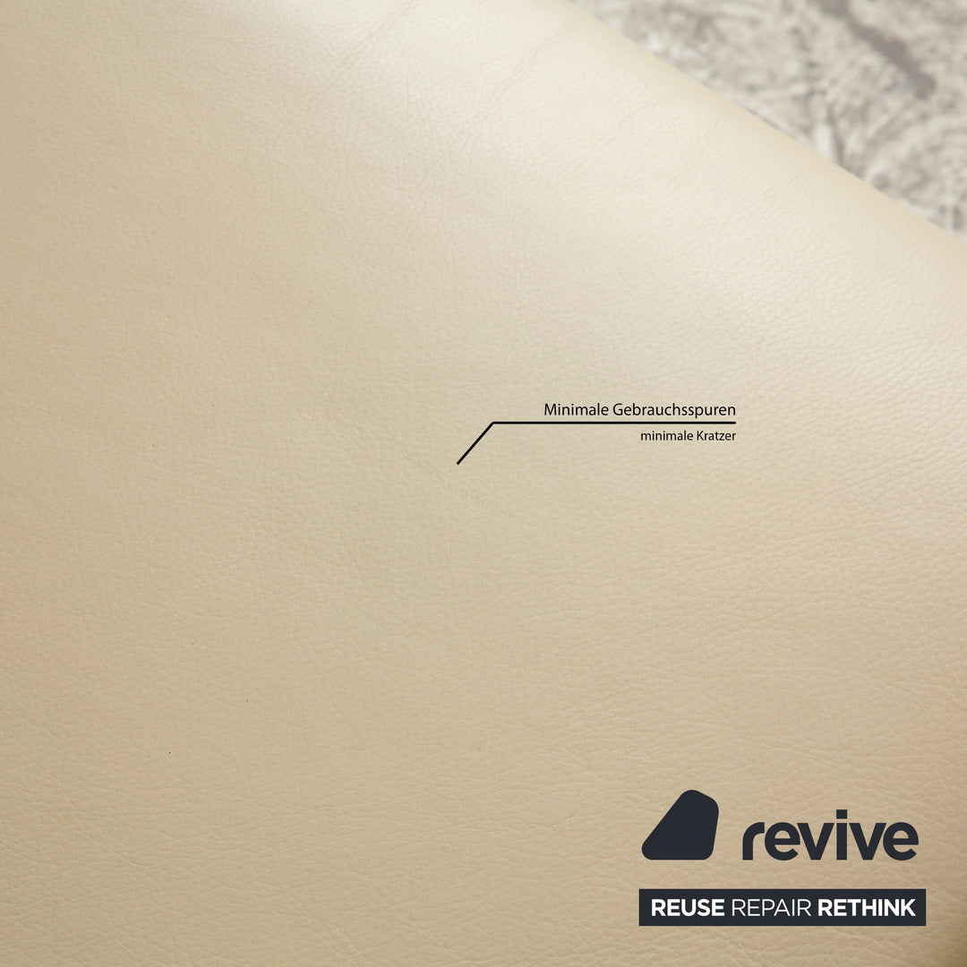 Willi Schillig leather three seater cream sofa couch function