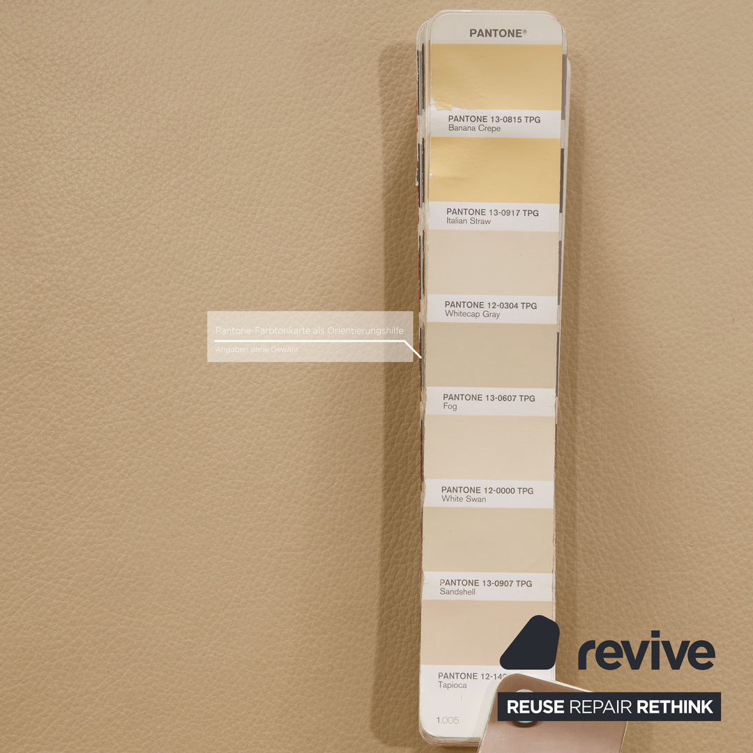 Willi Schillig leather three seater cream sofa couch function