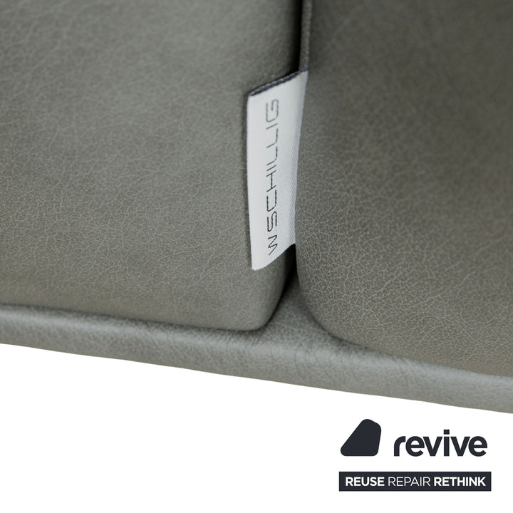 Willi Schillig leather three-seater grey sofa couch