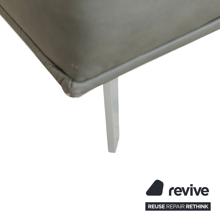 Willi Schillig leather three-seater grey sofa couch