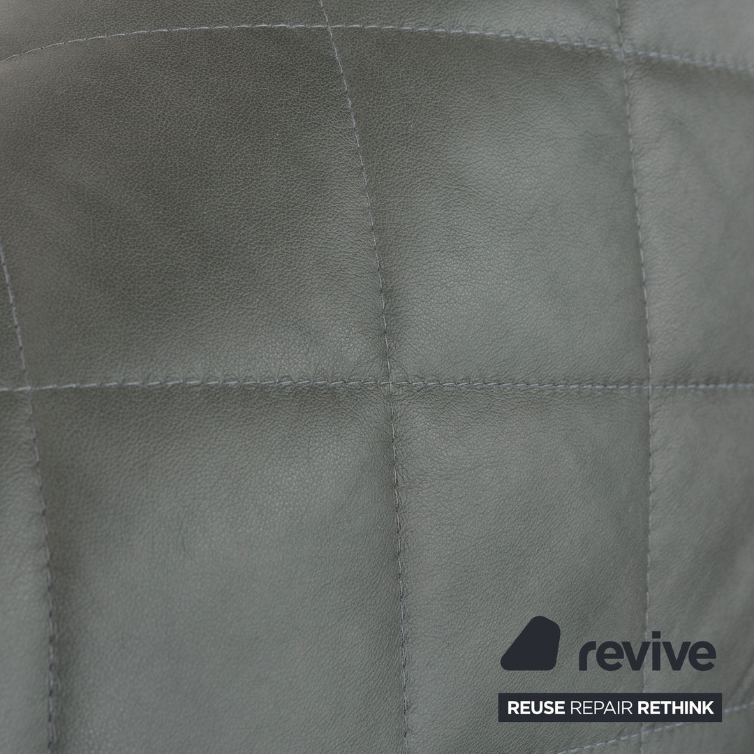 Willi Schillig leather three-seater grey sofa couch