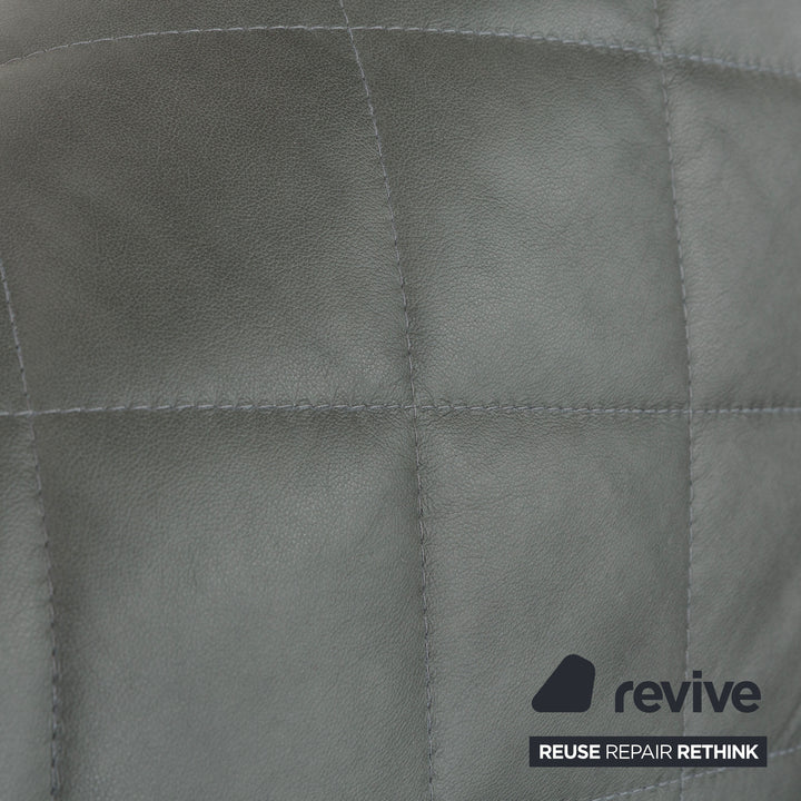 Willi Schillig leather three-seater grey sofa couch