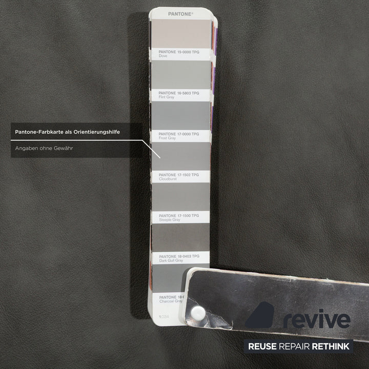 Willi Schillig leather three-seater grey sofa couch