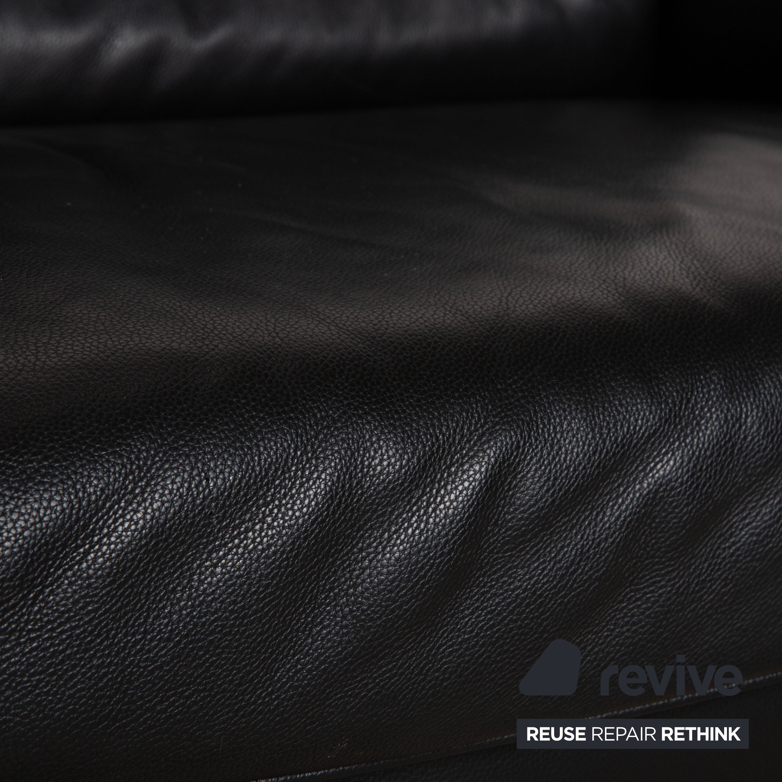 Willi Schillig Leder Dreisitzer Schwarz Sofa Couch