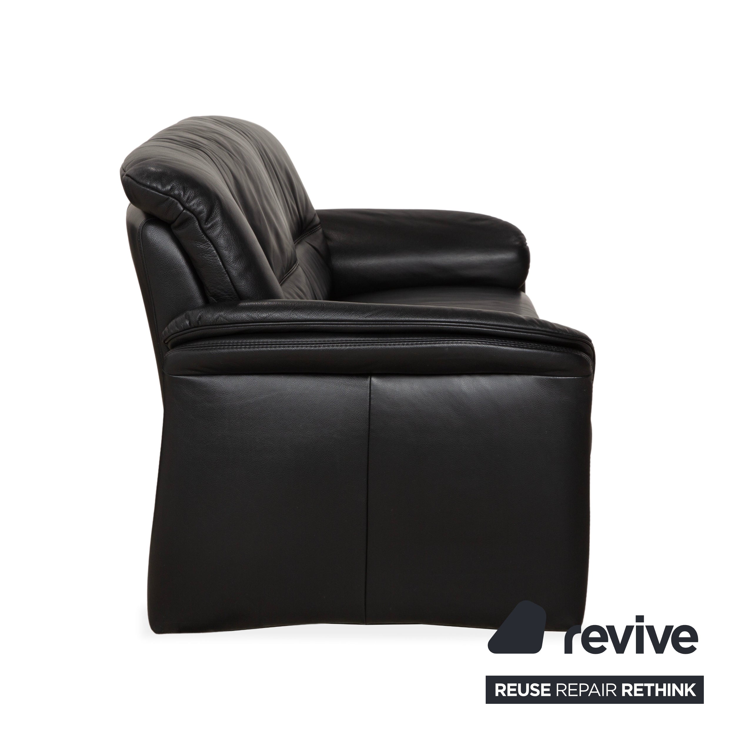 Willi Schillig Leder Dreisitzer Schwarz Sofa Couch