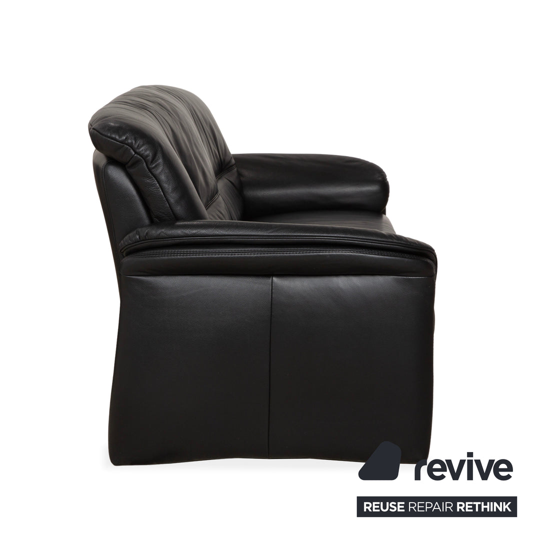Willi Schillig Leder Dreisitzer Schwarz Sofa Couch