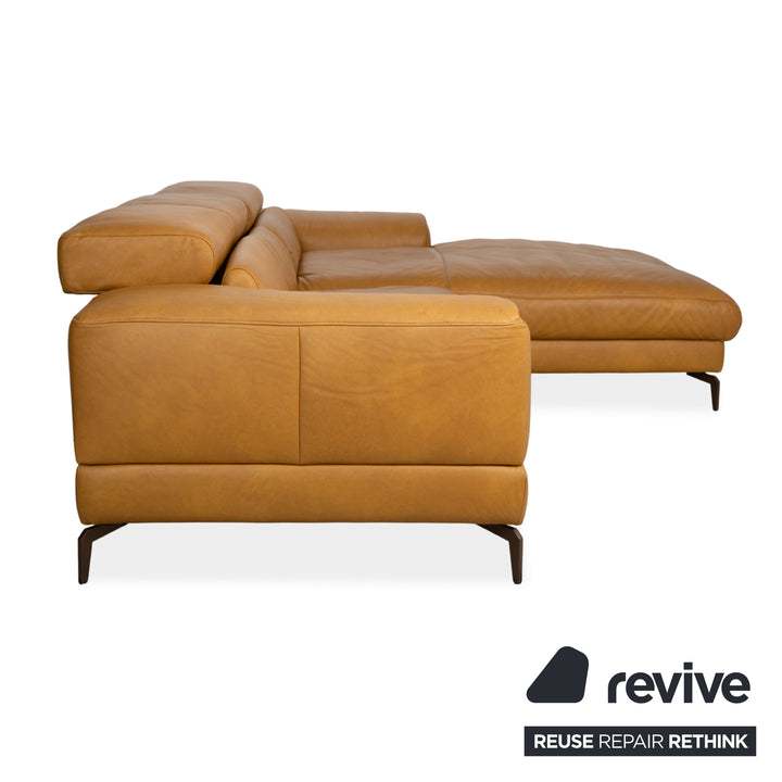 Willi Schillig Canapé d'angle en cuir beige avec fonction électrique Sofa Canapé
