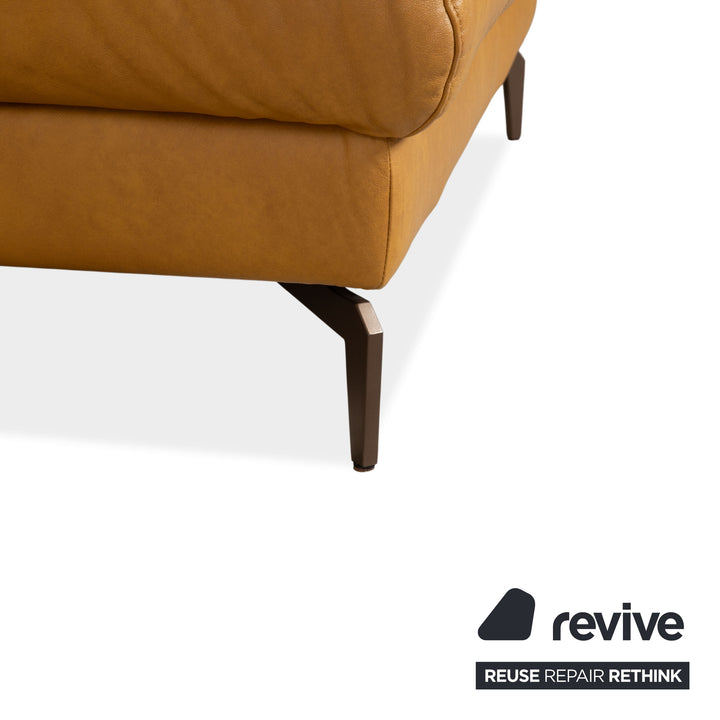 Willi Schillig Canapé d'angle en cuir beige avec fonction électrique Sofa Canapé