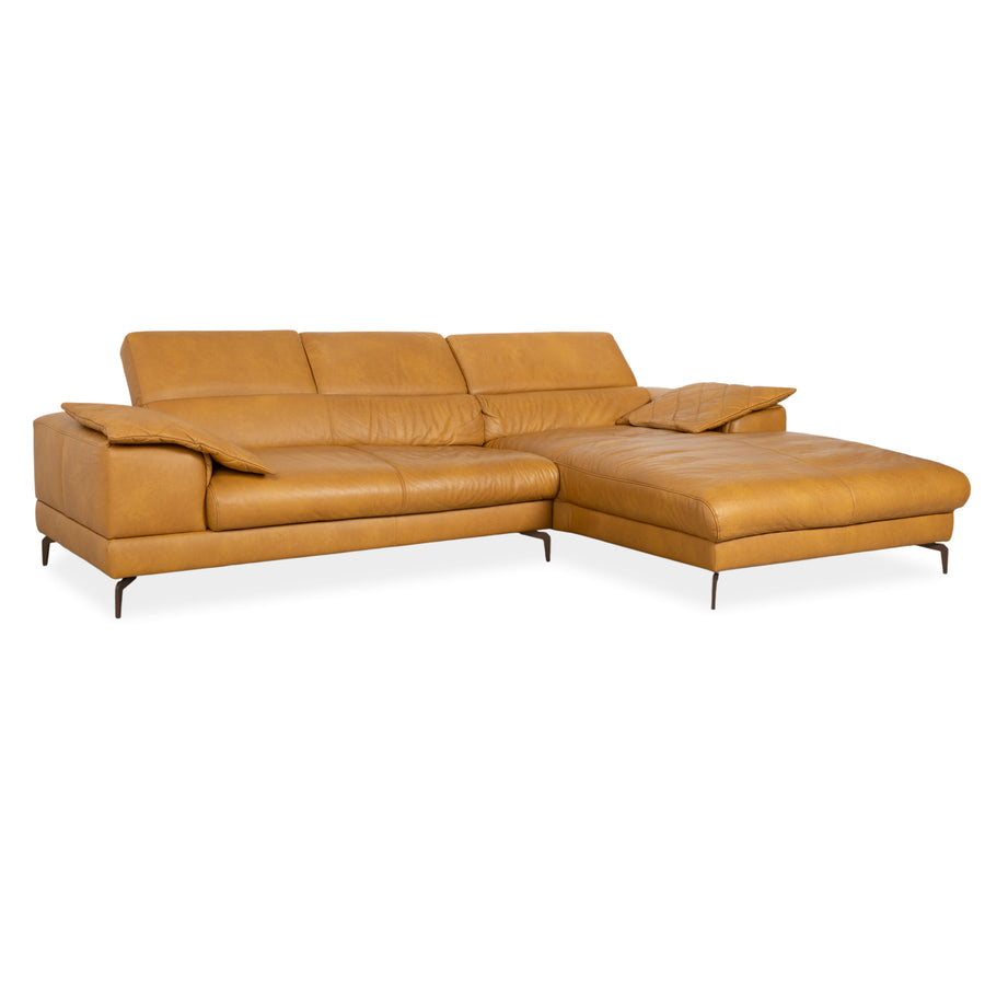 Willi Schillig Canapé d'angle en cuir beige avec fonction électrique Sofa Canapé