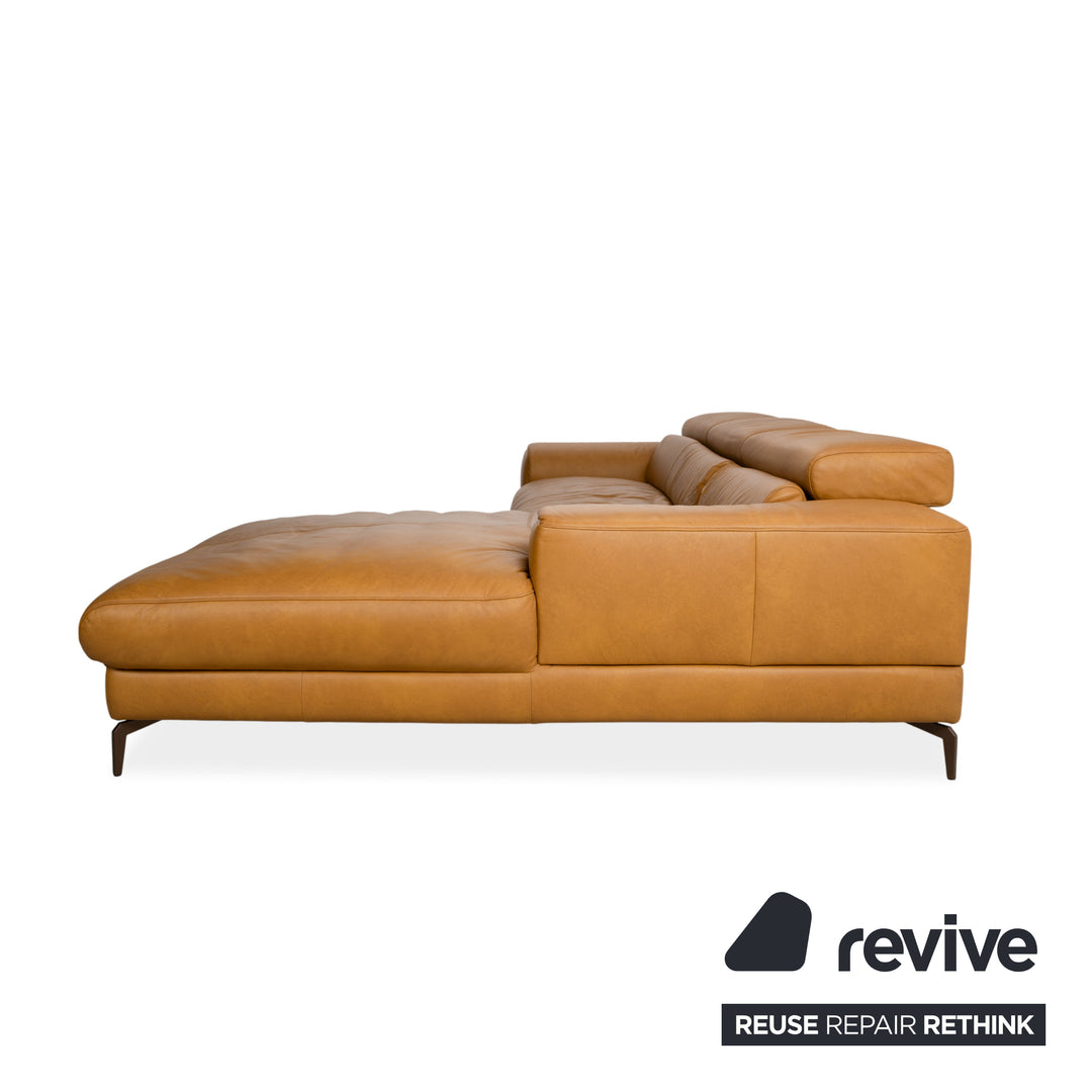 Willi Schillig Canapé d'angle en cuir beige avec fonction électrique Sofa Canapé