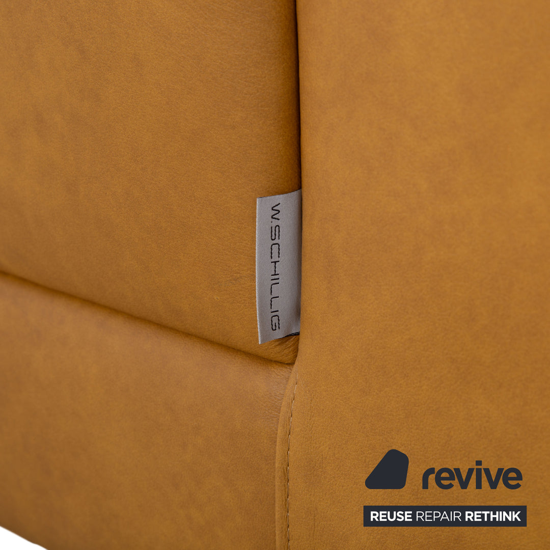 Willi Schillig Canapé d'angle en cuir beige avec fonction électrique Sofa Canapé