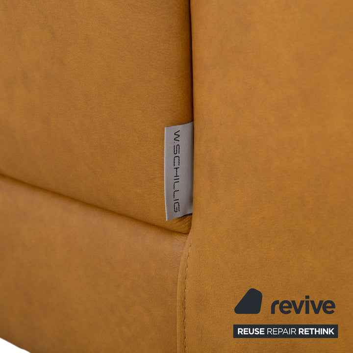 Willi Schillig Canapé d'angle en cuir beige avec fonction électrique Sofa Canapé