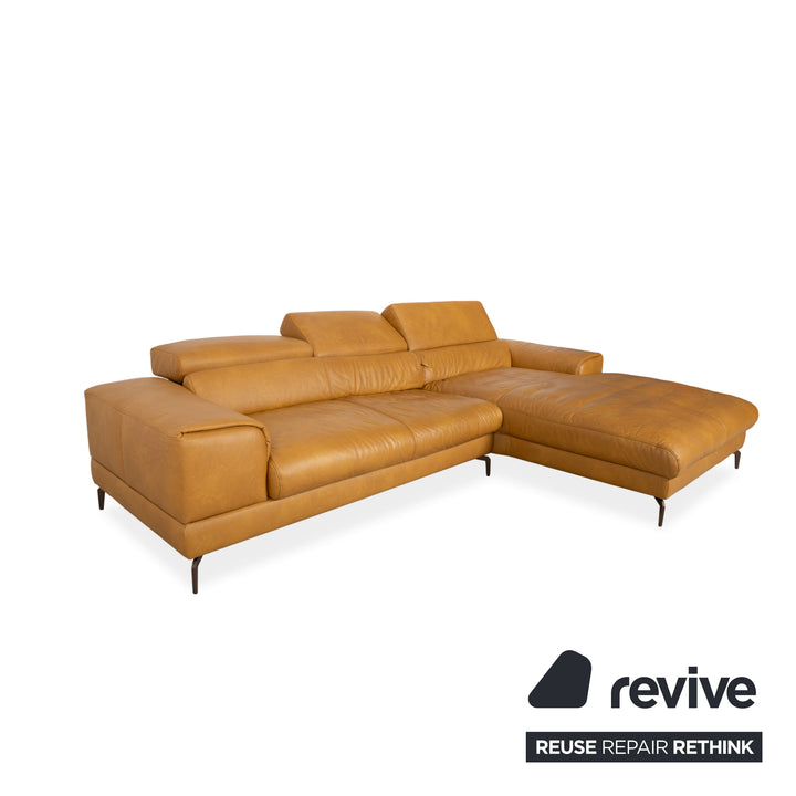 Willi Schillig Canapé d'angle en cuir beige avec fonction électrique Sofa Canapé