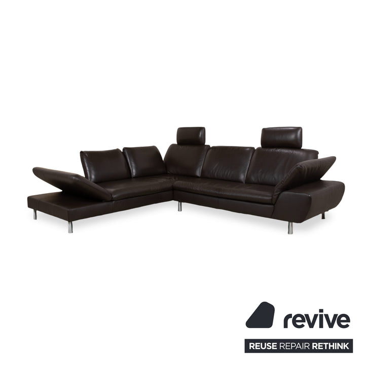 Willi Schillig Leder Ecksofa Braun manuelle Funktion Sofa Couch
