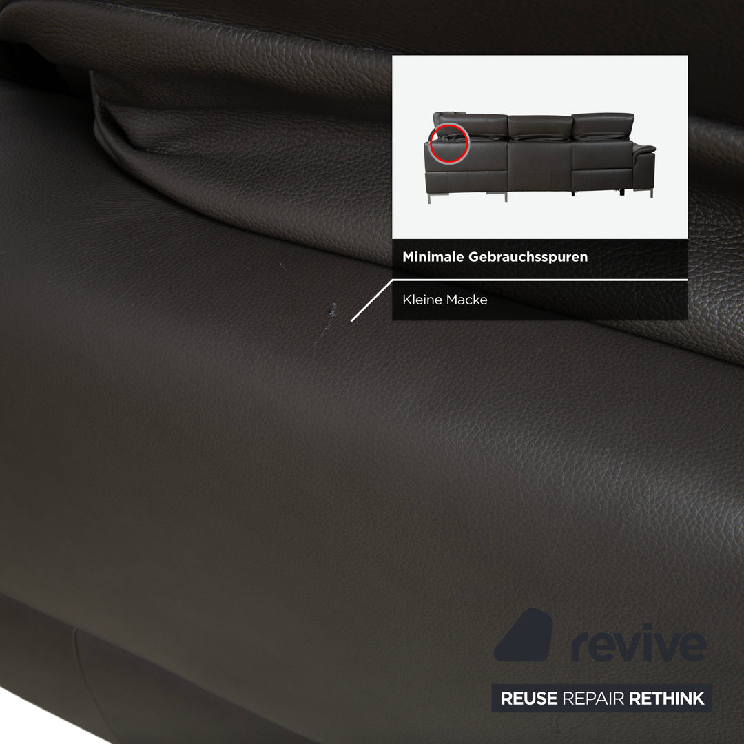 Willi Schillig Leder Ecksofa Braun elektrische Funktion Sofa Couch