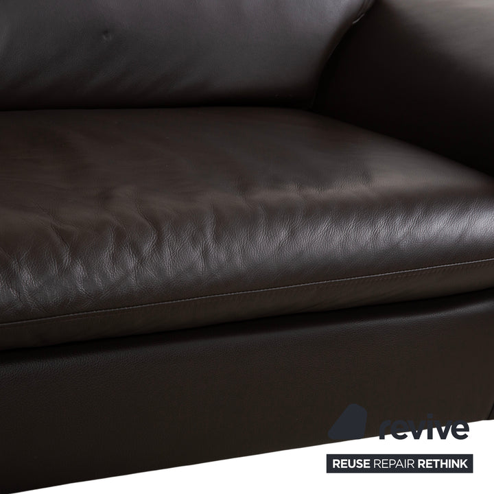 Willi Schillig Leder Ecksofa Braun manuelle Funktion Sofa Couch