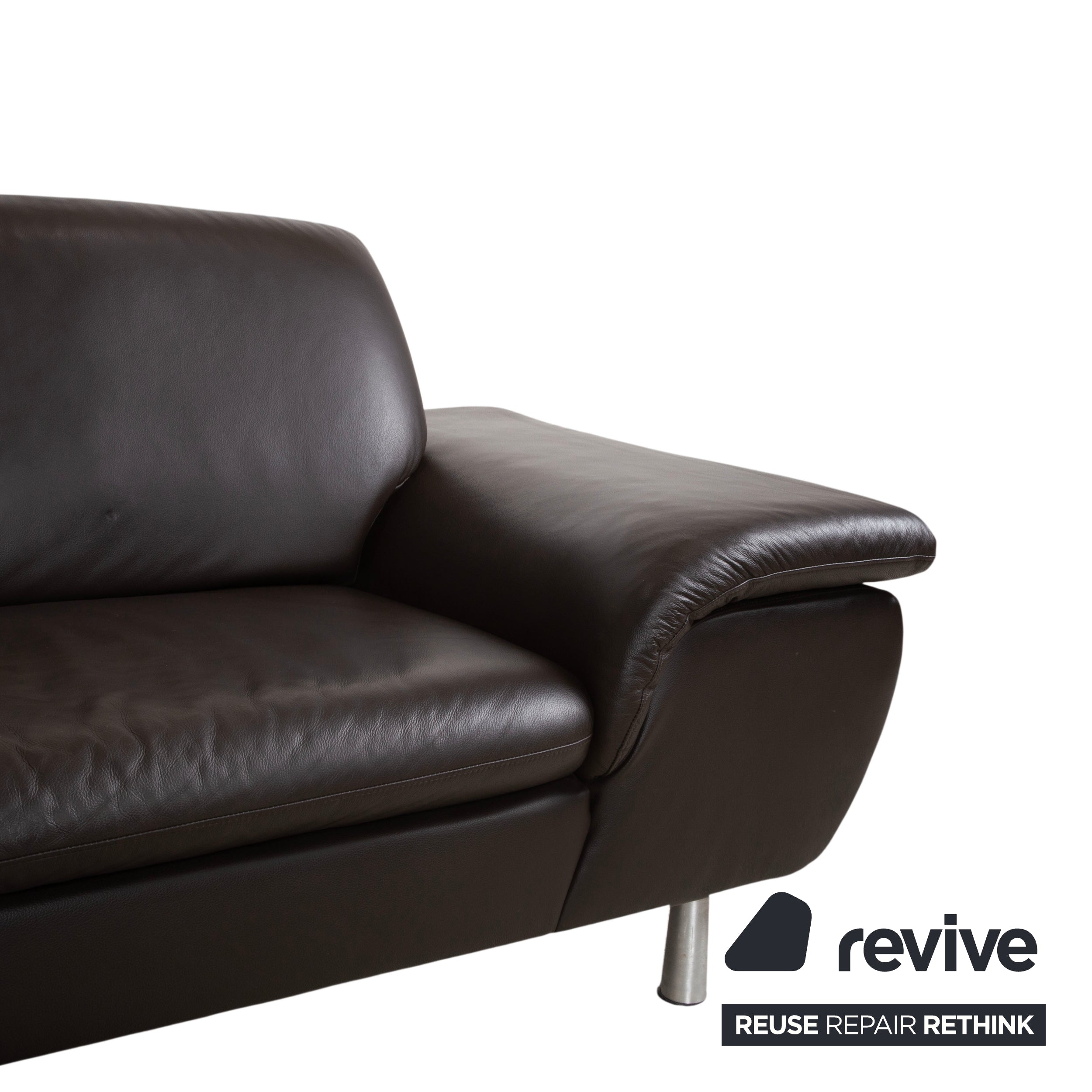 Willi Schillig leather corner sofa brown manual function sofa couch