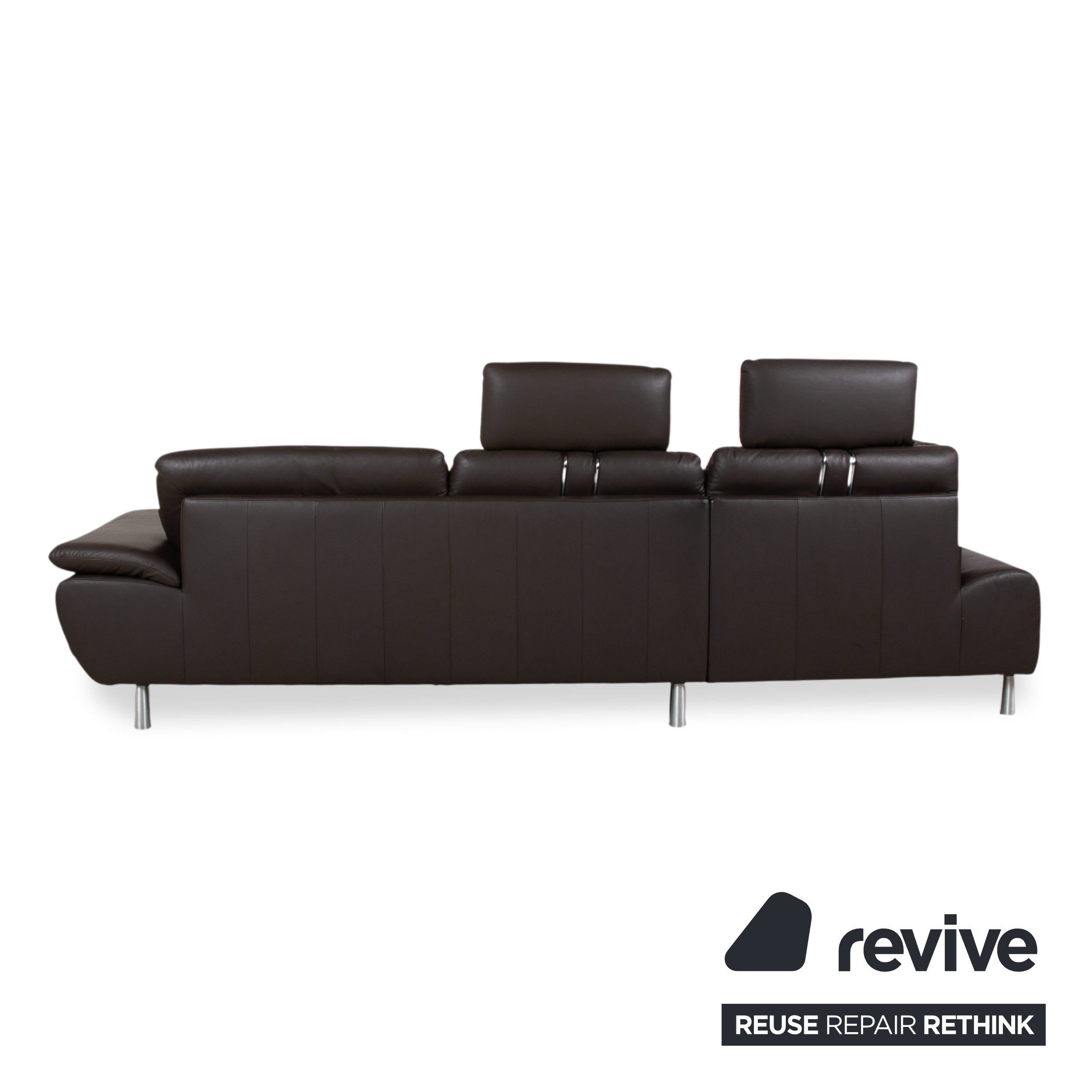 Willi Schillig leather corner sofa brown manual function sofa couch