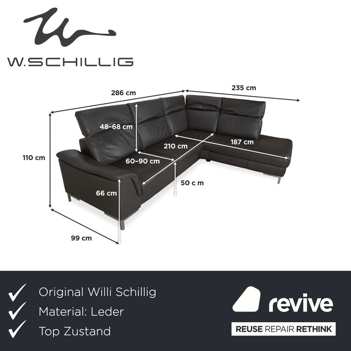 Willi Schillig Leder Ecksofa Braun elektrische Funktion Sofa Couch