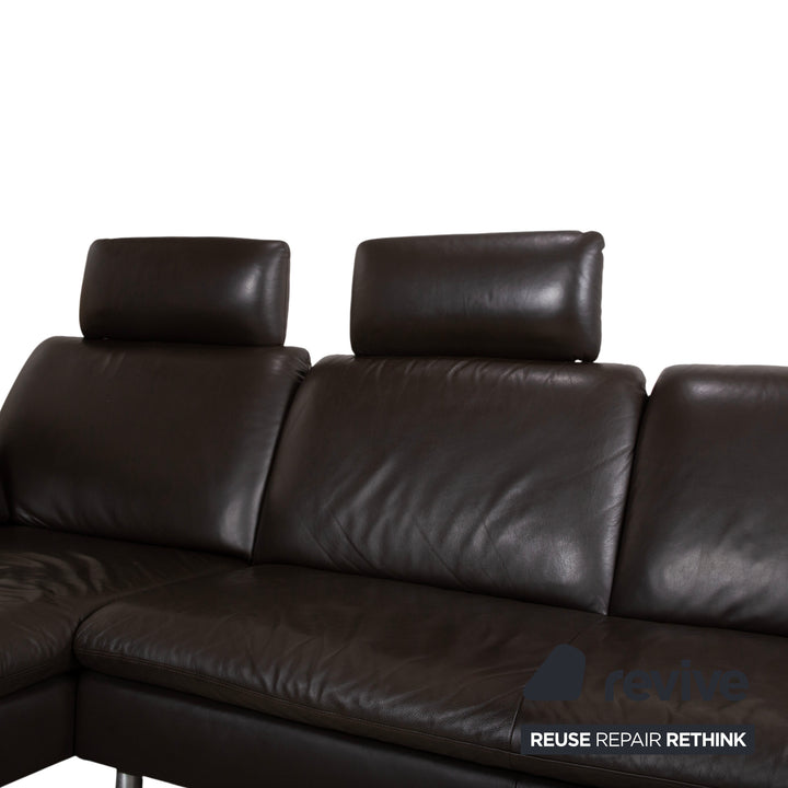 Willi Schillig Leder Ecksofa Braun manuelle Funktion Sofa Couch