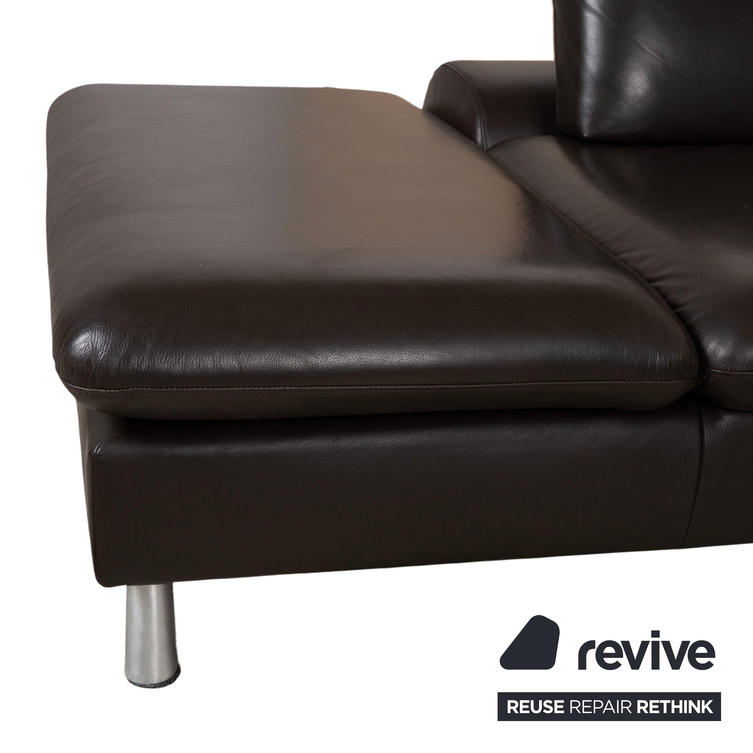 Willi Schillig Leder Ecksofa Braun manuelle Funktion Sofa Couch