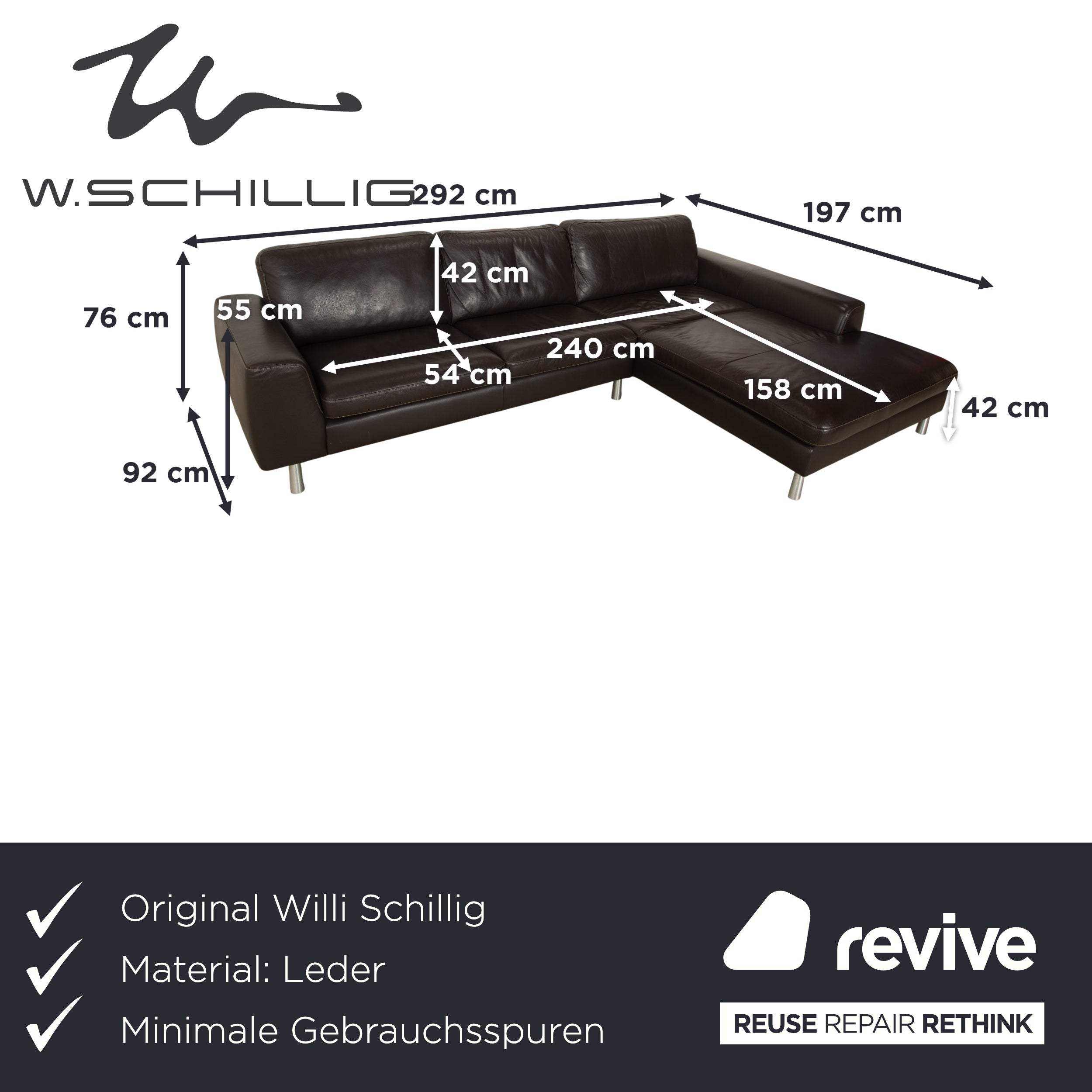 Willi Schillig Leder Ecksofa Braun Sofa Couch