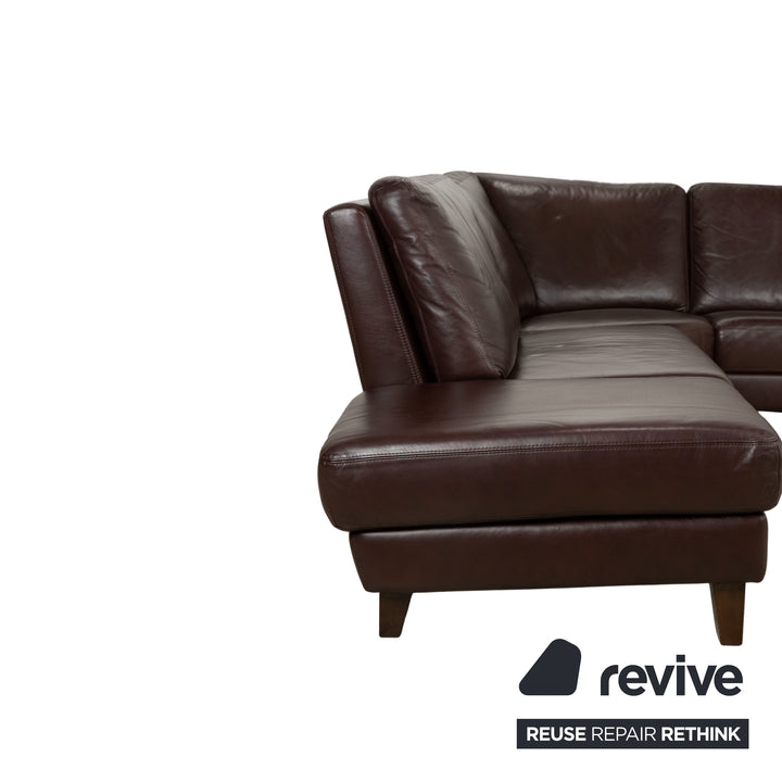 Willi Schillig Canapé d'angle en cuir Marron Canapé Canapé