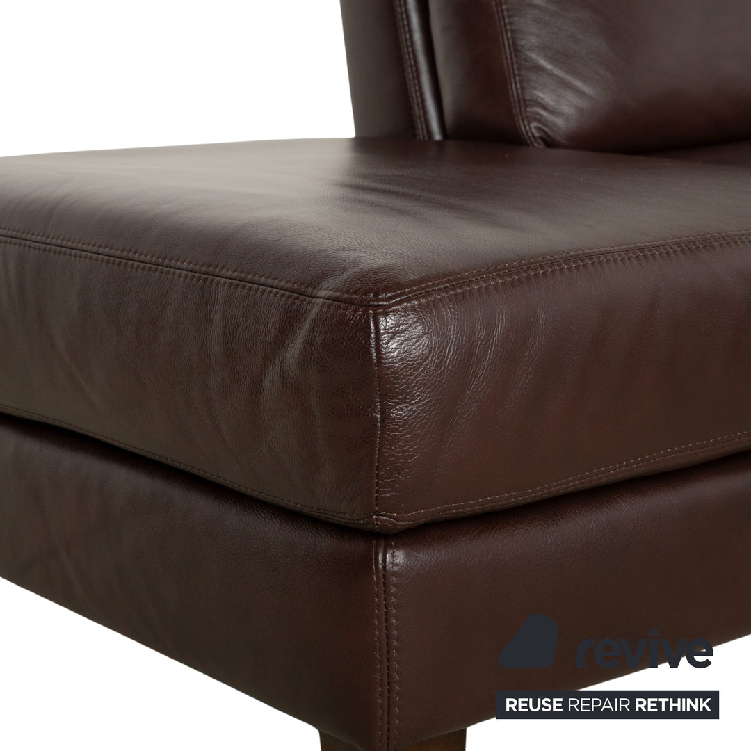 Willi Schillig Canapé d'angle en cuir Marron Canapé Canapé