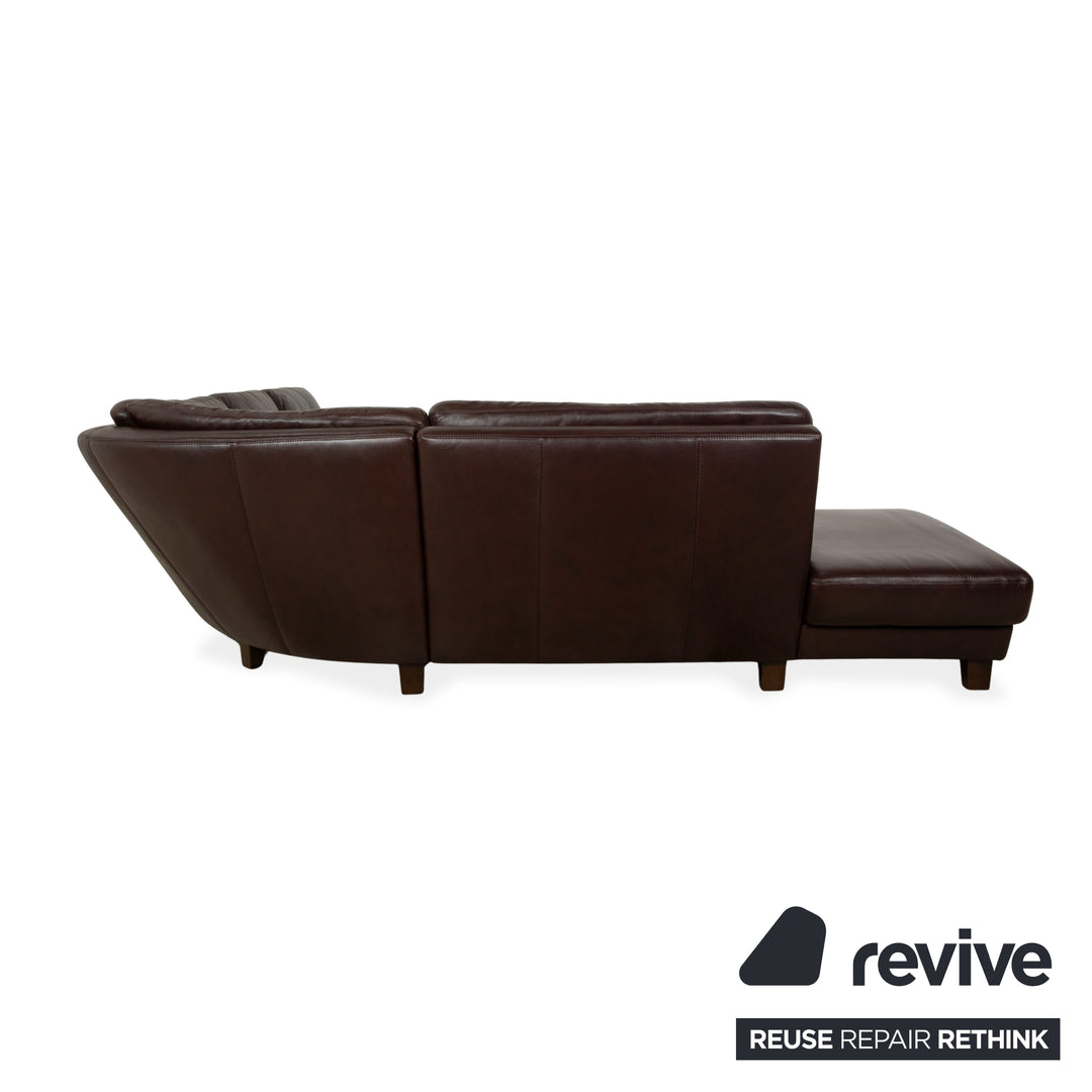Willi Schillig Canapé d'angle en cuir Marron Canapé Canapé