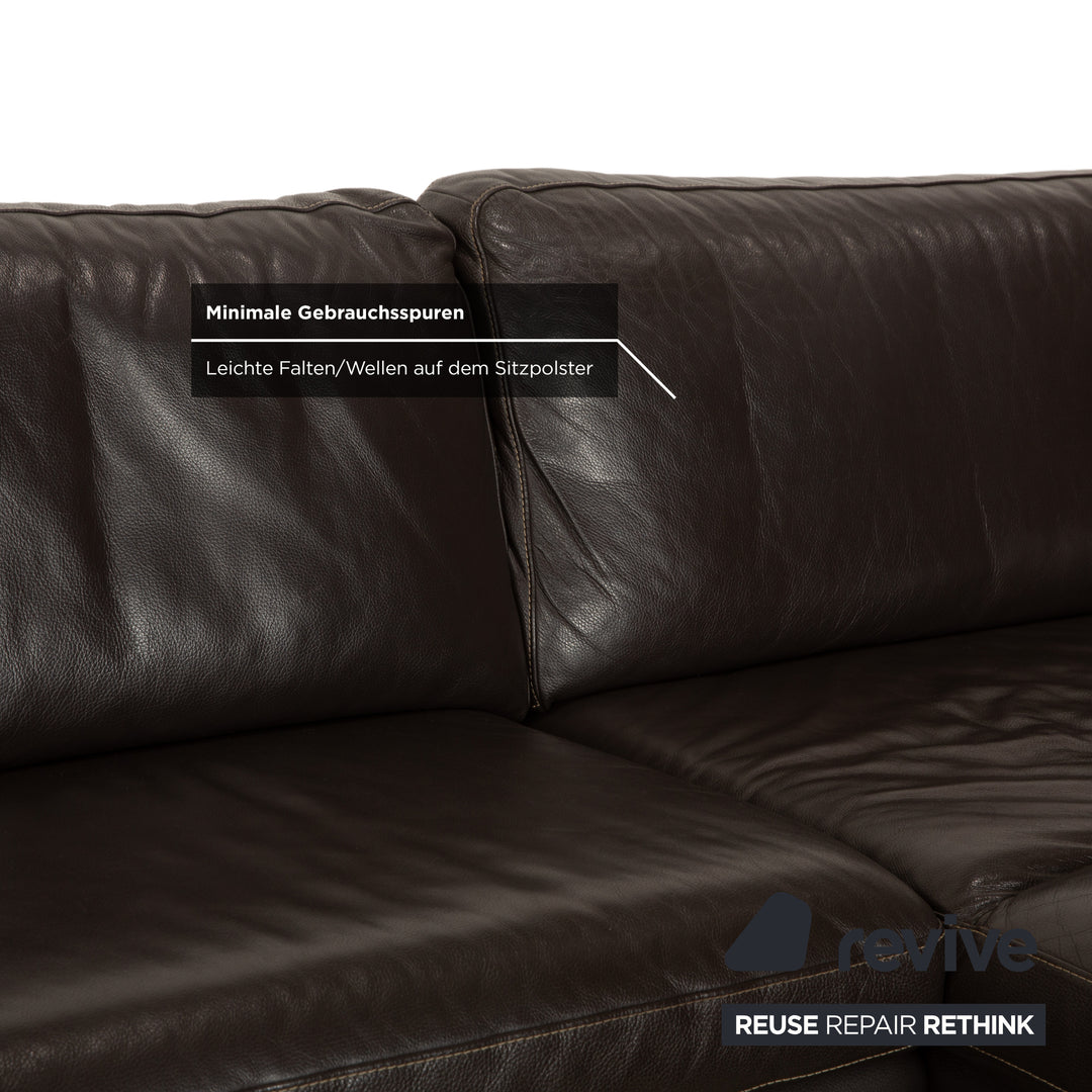 Willi Schillig Leder Ecksofa Braun Sofa Couch
