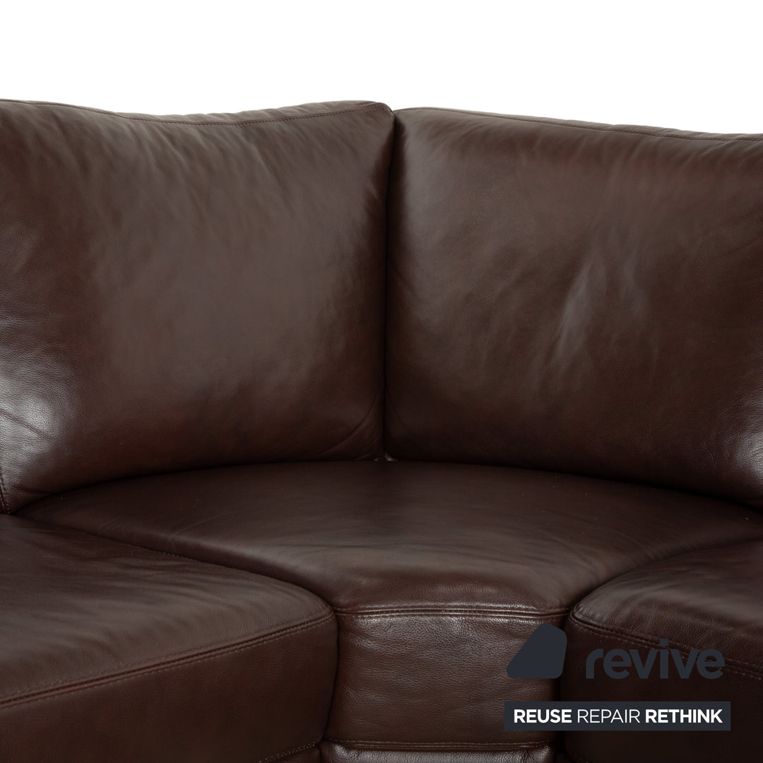 Willi Schillig Canapé d'angle en cuir Marron Canapé Canapé