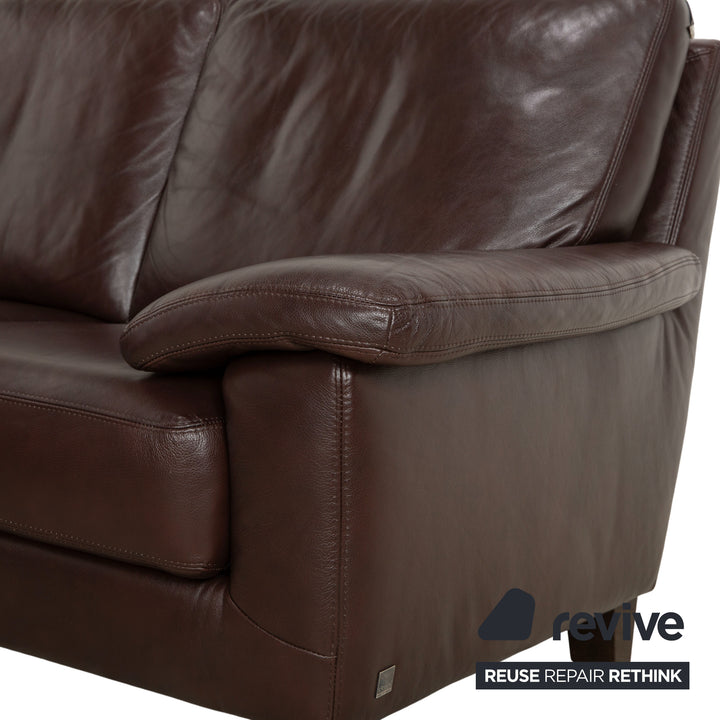 Willi Schillig Canapé d'angle en cuir Marron Canapé Canapé